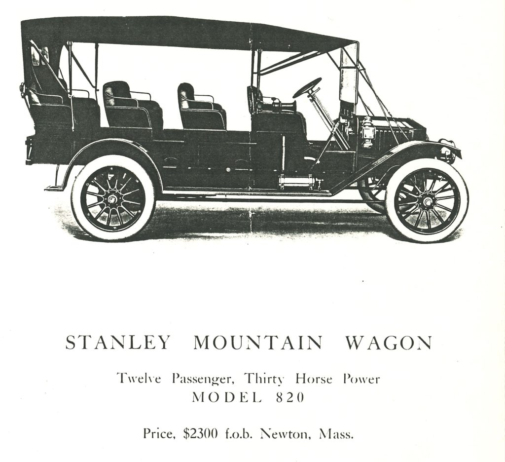 The side profile of the Mountain Wagon is shown above the text "Stanley Mountain Wagon" the mountain wagon has four rows of seats instead of the usual five